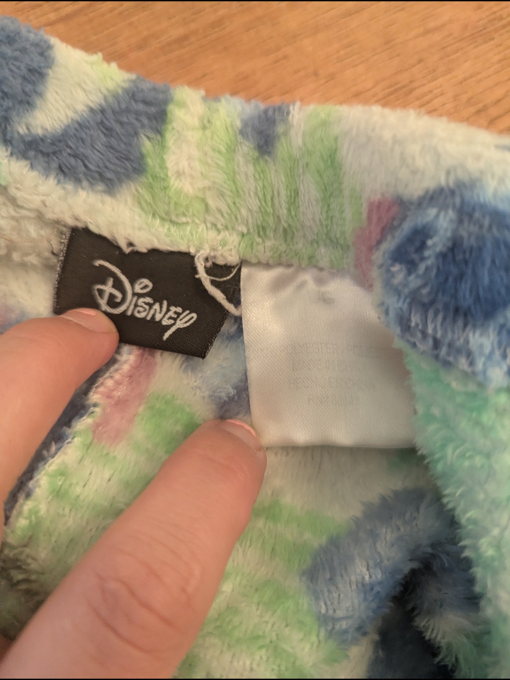 Disney Lilo And Stitch Fuzzy Fleece Pajama Pants with Stich Print - Green & Blue - Picture 2 of 3